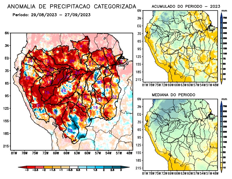 Anomalia de precipitação na Bacia Amazônica
