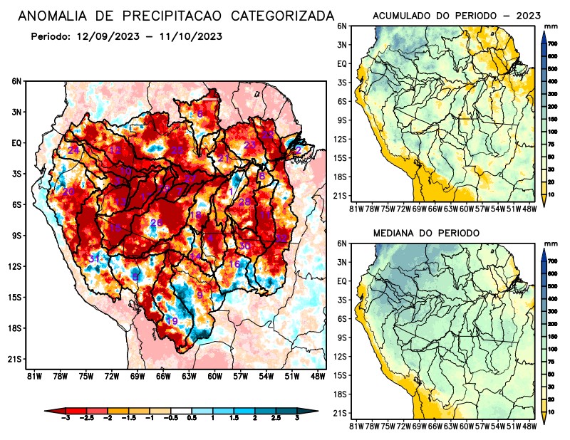 Anomalia de precipitação na Bacia Amazônica