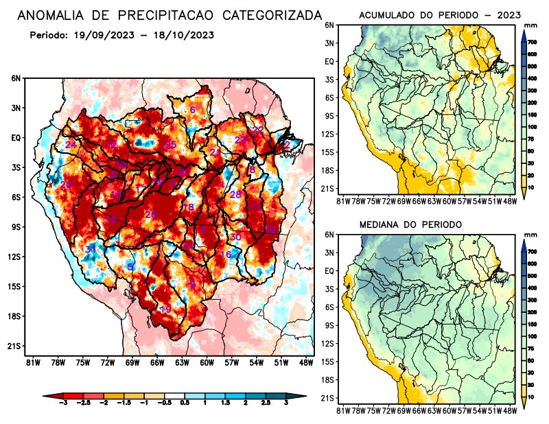 Anomalia de precipitação na Bacia Amazônica