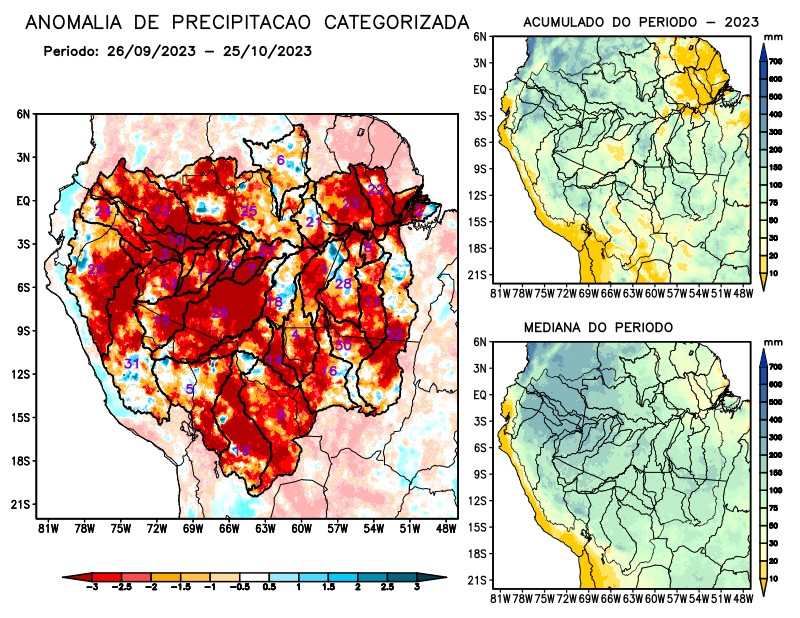 Anomalia de precipitação na Bacia Amazônica