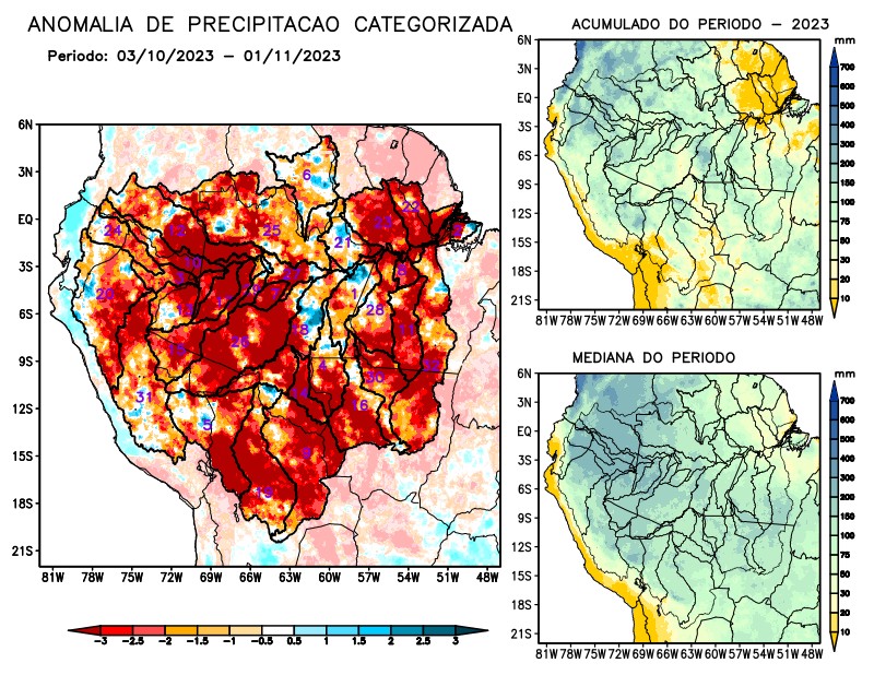 Anomalia de precipitação na Bacia Amazônica