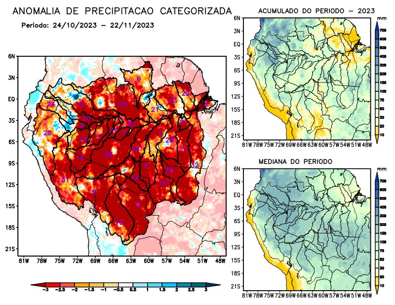 Anomalia de precipitação na Bacia Amazônica