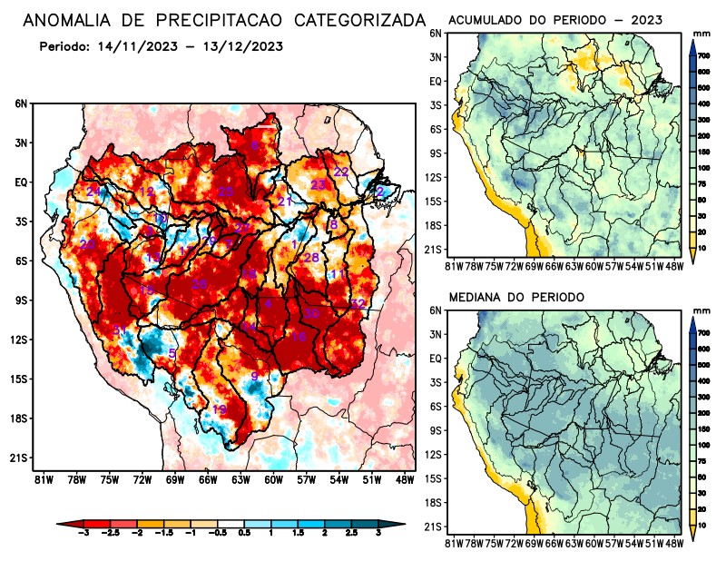 Anomalia de precipitação na Bacia Amazônica
