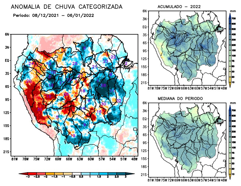 Anomalia de precipitação na Bacia Amazônica