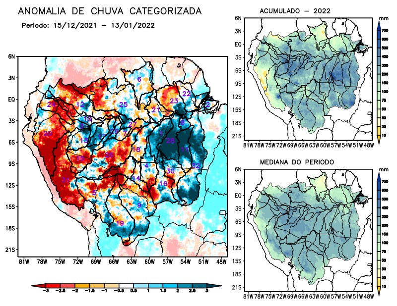 Anomalia de precipitação na Bacia Amazônica
