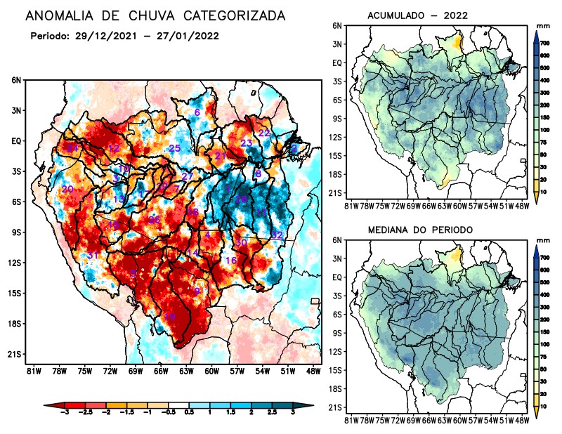 Anomalia de precipitação na Bacia Amazônica