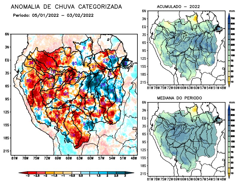 Anomalia de precipitação na Bacia Amazônica