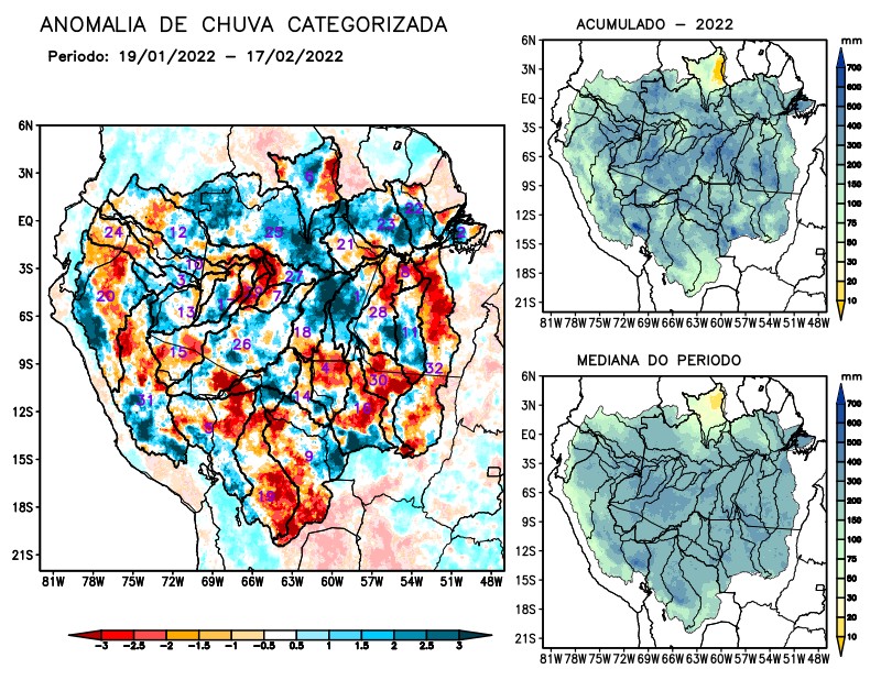 Anomalia de precipitação na Bacia Amazônica