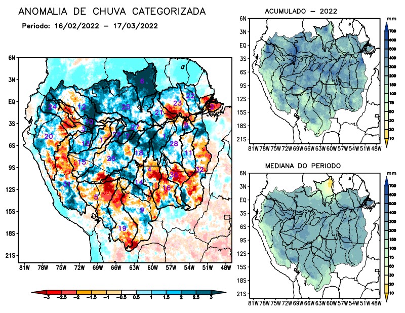 Anomalia de precipitação na Bacia Amazônica