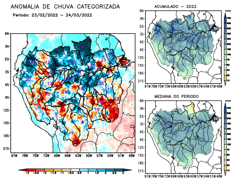 Anomalia de precipitação na Bacia Amazônica