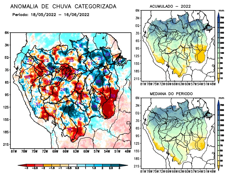 Anomalia de precipitação na Bacia Amazônica