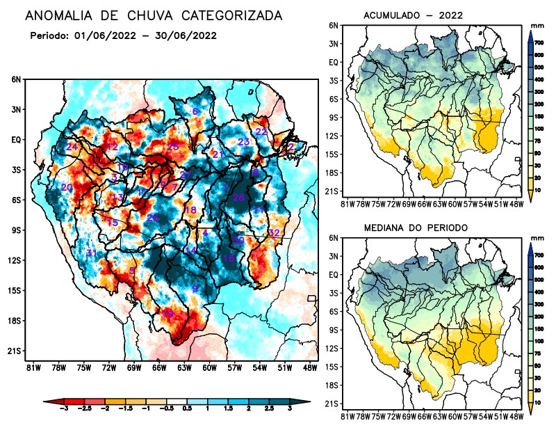Anomalia de precipitação na Bacia Amazônica