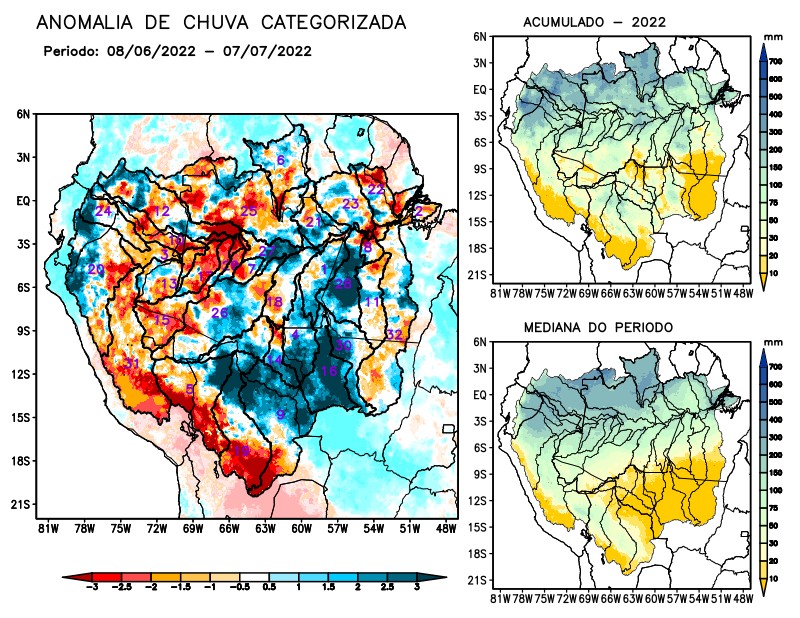 Anomalia de precipitação na Bacia Amazônica