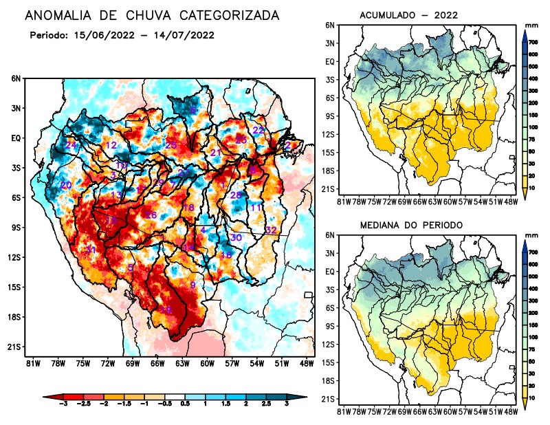 Anomalia de precipitação na Bacia Amazônica