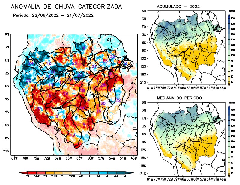 Anomalia de precipitação na Bacia Amazônica