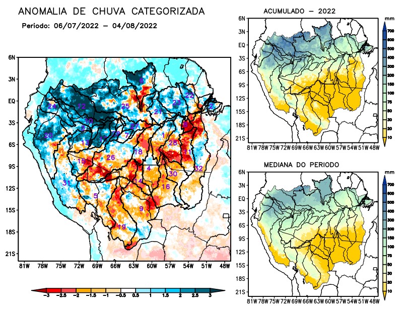 Anomalia de precipitação na Bacia Amazônica