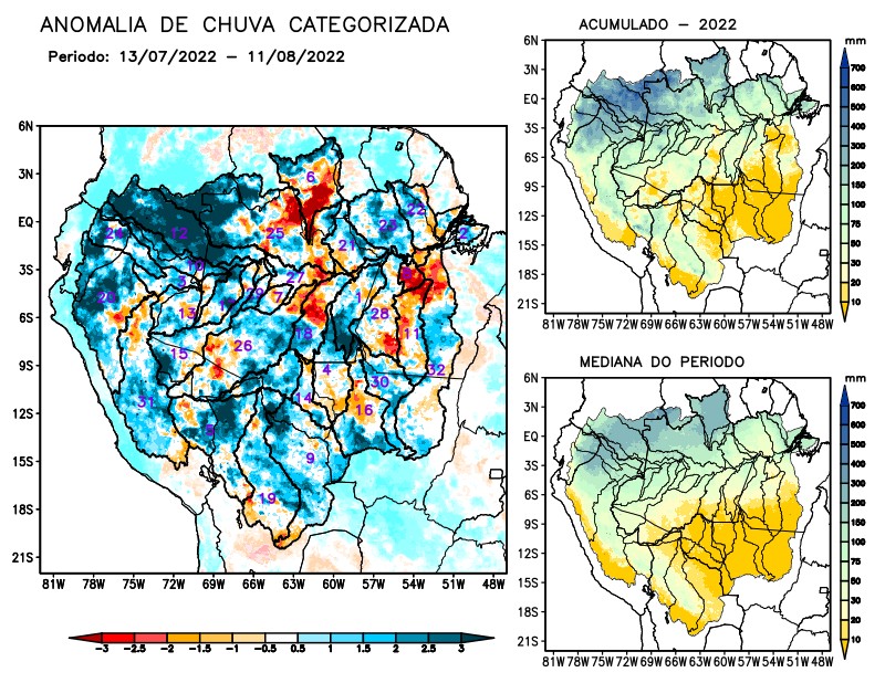 Anomalia de precipitação na Bacia Amazônica