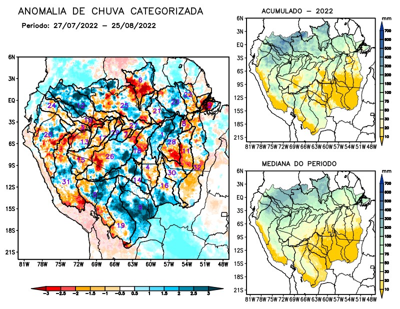 Anomalia de precipitação na Bacia Amazônica