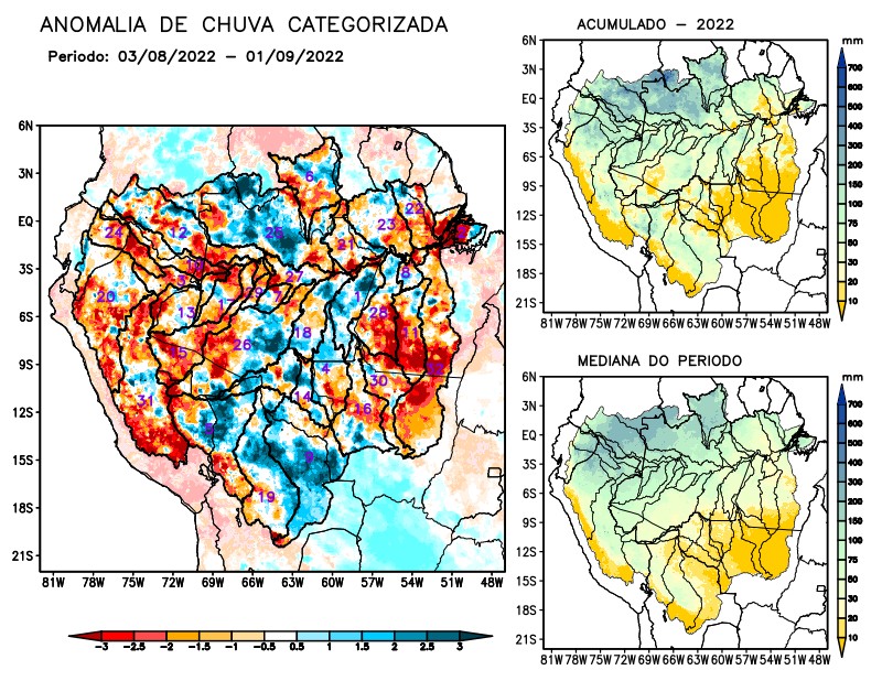 Anomalia de precipitação na Bacia Amazônica
