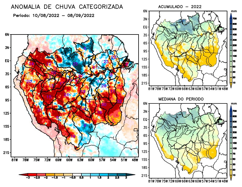 Anomalia de precipitação na Bacia Amazônica