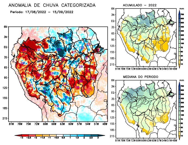 Anomalia de precipitação na Bacia Amazônica