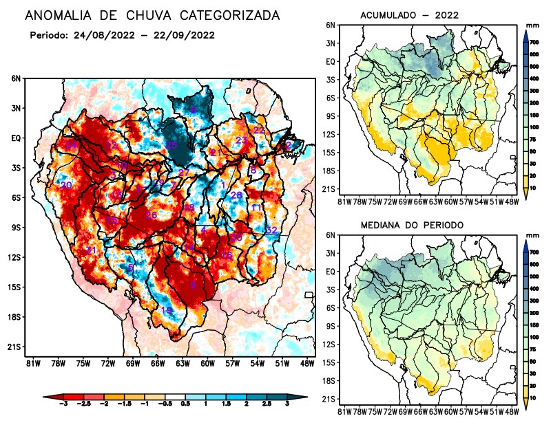 Anomalia de precipitação na Bacia Amazônica