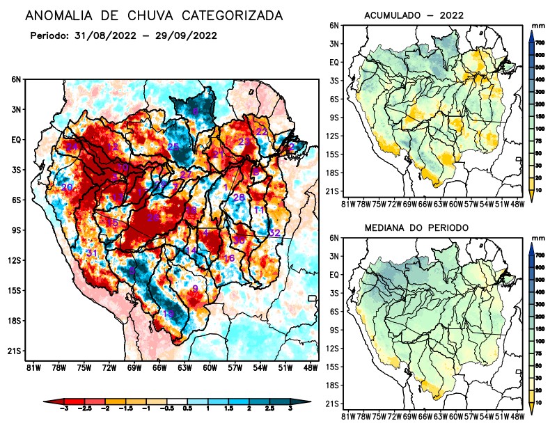 Anomalia de precipitação na Bacia Amazônica