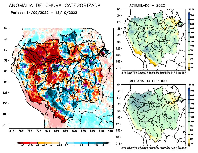 Anomalia de precipitação na Bacia Amazônica