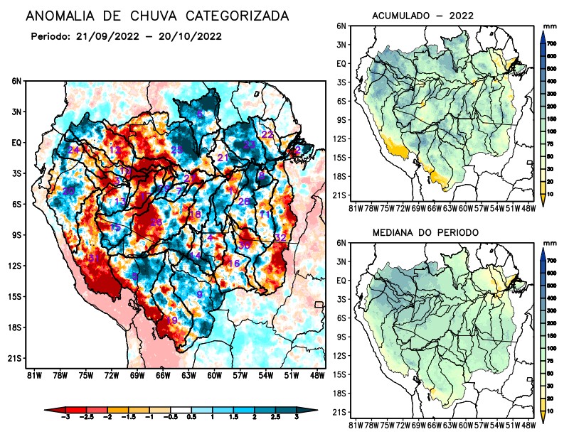 Anomalia de precipitação na Bacia Amazônica