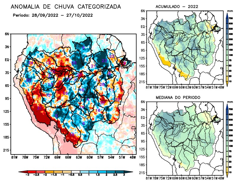 Anomalia de precipitação na Bacia Amazônica