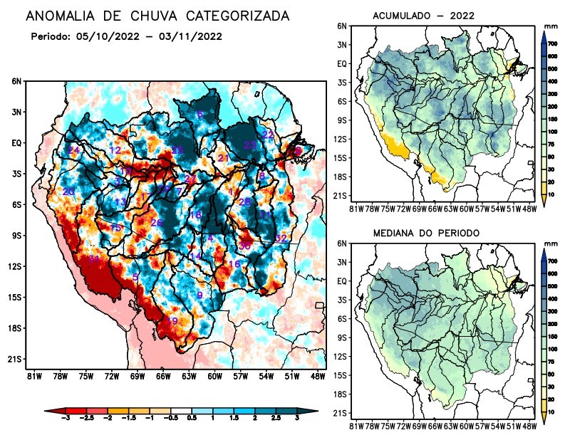 Anomalia de precipitação na Bacia Amazônica