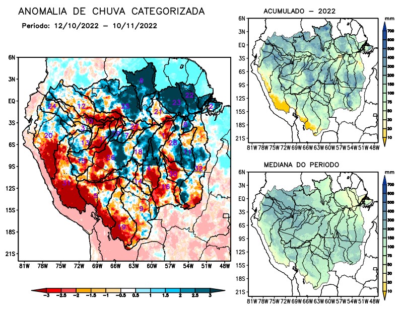 Anomalia de precipitação na Bacia Amazônica