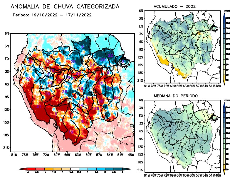Anomalia de precipitação na Bacia Amazônica