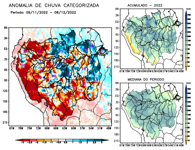 Anomalia de precipitação na Bacia Amazônica