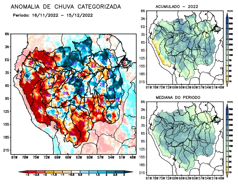 Anomalia de precipitação na Bacia Amazônica