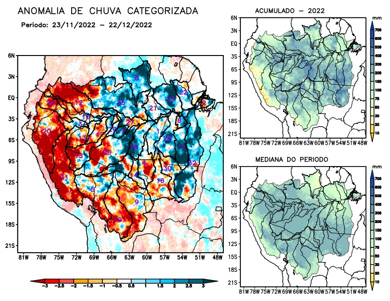 Anomalia de precipitação na Bacia Amazônica