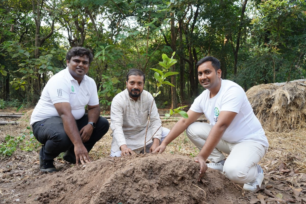 Field team preparing planting pits during an environmental CSR restoration project