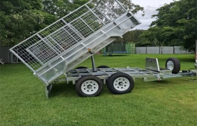 10x6 Tipper Cage Trailer with Ramps (3.5T) — Holmesville trailer hire