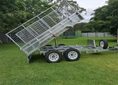 10x6 Tipper Cage Trailer with Ramps (3.5T) — trailer hire Holmesville
