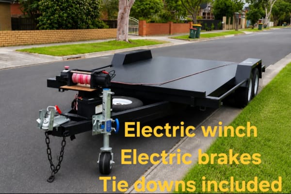 16ft x 6.6 car trailer, Electric Winch, everything required is included 