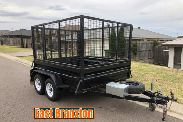 Cage trailer hire East Branxton — Large Box Trailer With Ramp- East Branxton