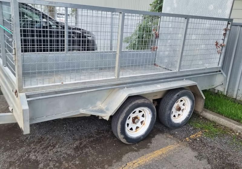 10x5 Cage Trailer with Drop-Down Ramp — photo 1