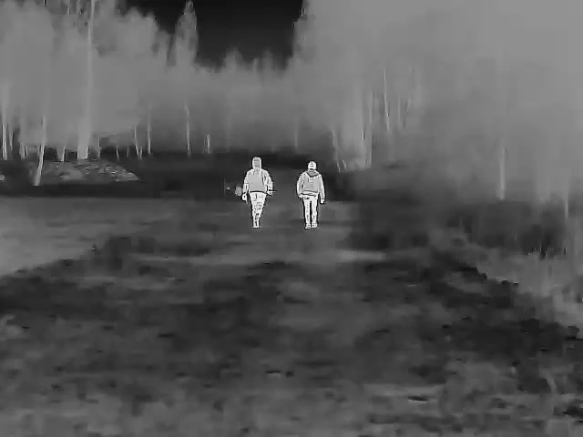 Tactical thermal drone view of property perimeter for security audit