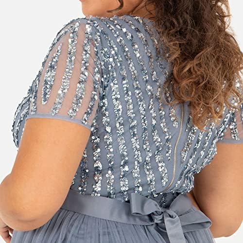 Vue 5 de Misty Green Robe Longue