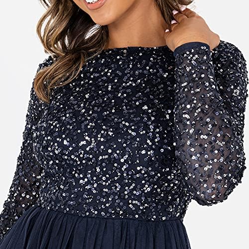 Vue 4 de Taupe Blush Embellished Long