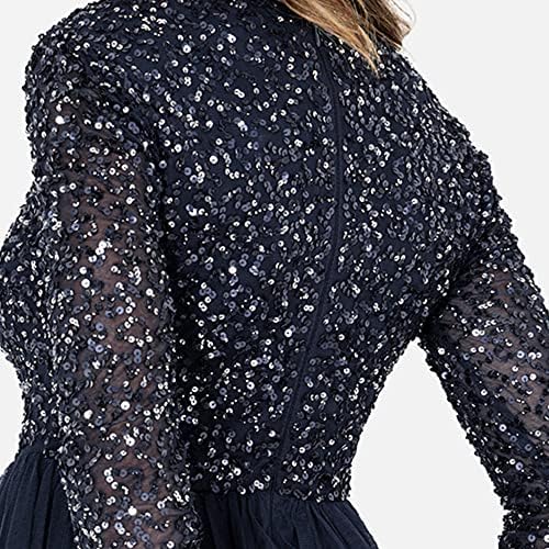 Vue 5 de Taupe Blush Embellished Long