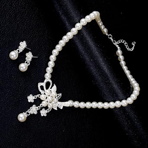 Vue 3 de Mariage Fleur Collier Ensemble