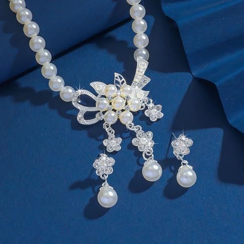 Vue 4 de Mariage Fleur Collier Ensemble