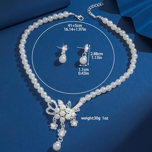 Vue 5 de Mariage Fleur Collier Ensemble
