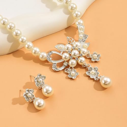 Vue 6 de Mariage Fleur Collier Ensemble